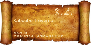 Kabdebo Levente névjegykártya