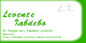 levente kabdebo business card